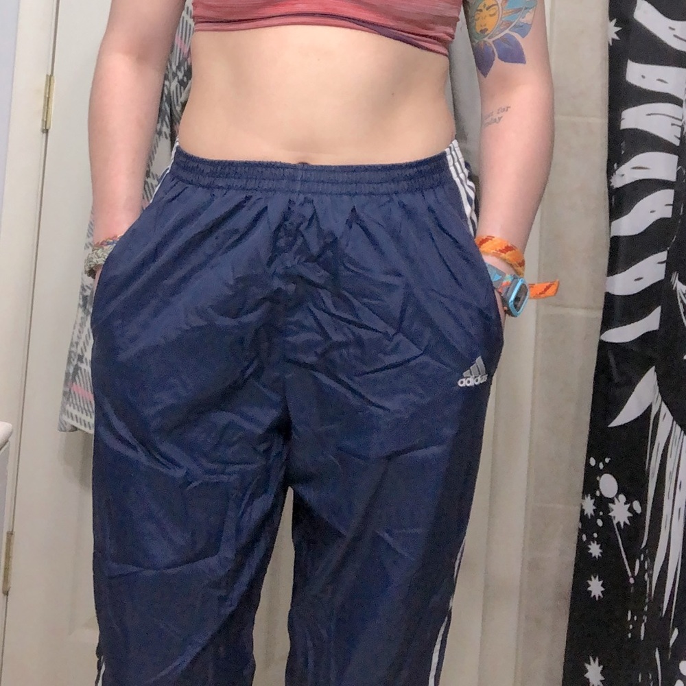 Old school adidas button up pants